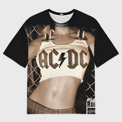 Мужская футболка оверсайз AC/DC Girl / 3D-принт – фото 1