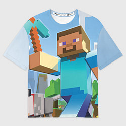 Мужская футболка оверсайз Minecraft World