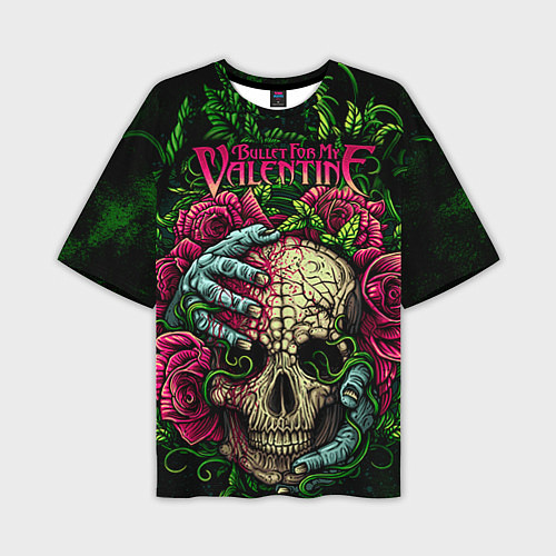 Мужская футболка оверсайз BFMV: Roses Skull / 3D-принт – фото 1