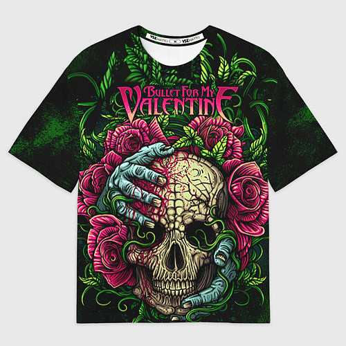 Мужская футболка оверсайз BFMV: Roses Skull / 3D-принт – фото 1