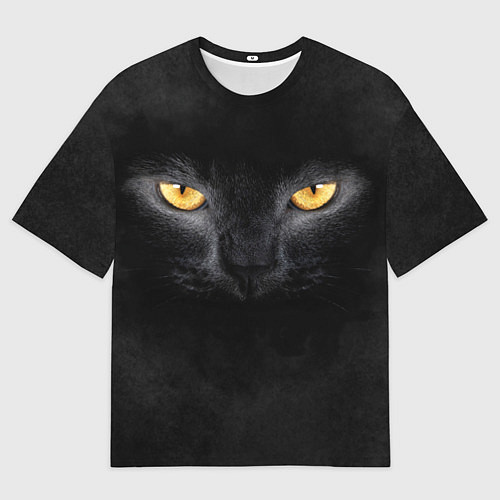 Мужская футболка оверсайз Черная кошка / 3D-принт – фото 1