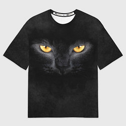 Футболка оверсайз мужская Черная кошка, цвет: 3D-принт