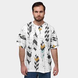 Футболка оверсайз мужская Перья, цвет: 3D-принт — фото 2