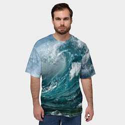 Футболка оверсайз мужская Волна, цвет: 3D-принт — фото 2