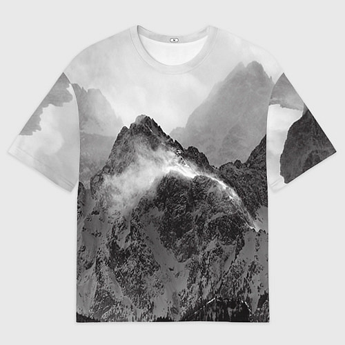 Мужская футболка оверсайз Горы / 3D-принт – фото 1
