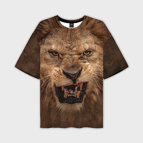 Мужская футболка оверсайз Взгляд льва / 3D-принт – фото 1