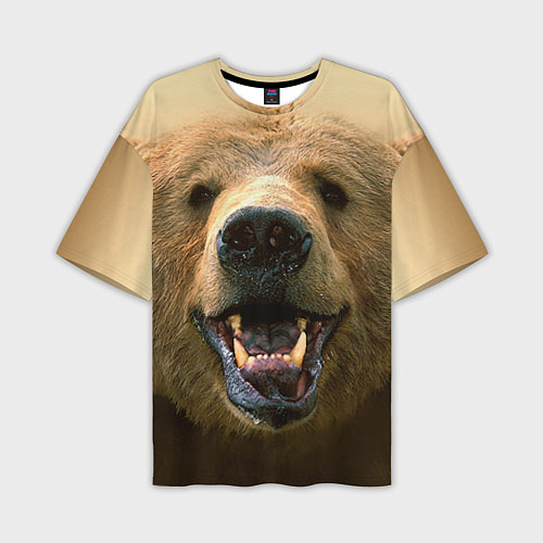 Мужская футболка оверсайз Взгляд медведя / 3D-принт – фото 1