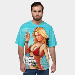 Футболка оверсайз мужская GTA 5: Selfie Girl, цвет: 3D-принт — фото 2