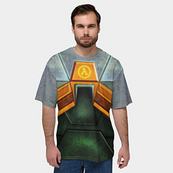 Футболка оверсайз мужская Gordon Freeman: Costume, цвет: 3D-принт — фото 2