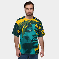 Футболка оверсайз мужская 2Pac Shakur, цвет: 3D-принт — фото 2