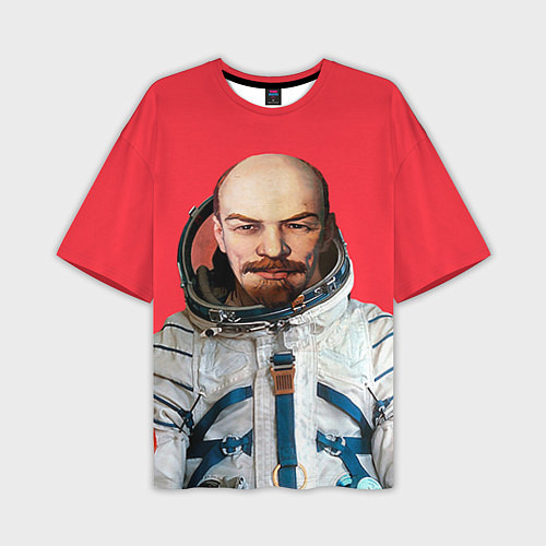 Мужская футболка оверсайз Ленин космонавт / 3D-принт – фото 1