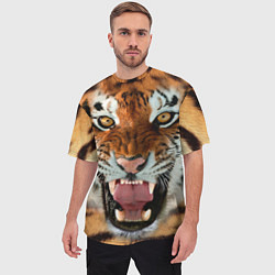 Футболка оверсайз мужская Взгляд тигра, цвет: 3D-принт — фото 2