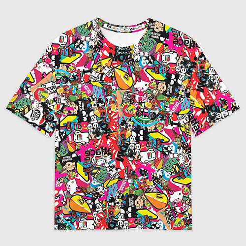 Мужская футболка оверсайз Стикербомбинг / 3D-принт – фото 1