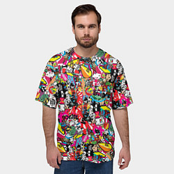 Футболка оверсайз мужская Стикербомбинг, цвет: 3D-принт — фото 2