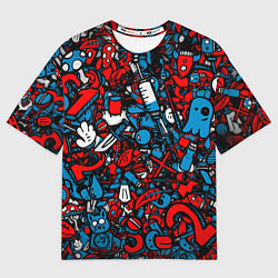 Футболка оверсайз мужская Стикербомбинг, цвет: 3D-принт