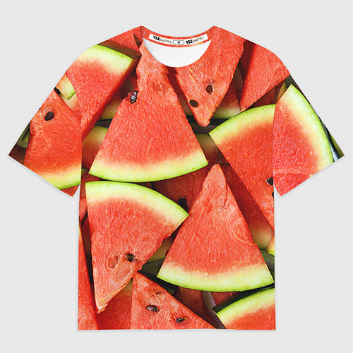 Мужская футболка оверсайз Дольки арбуза / 3D-принт – фото 1