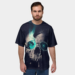 Футболка оверсайз мужская Skull eyes, цвет: 3D-принт — фото 2