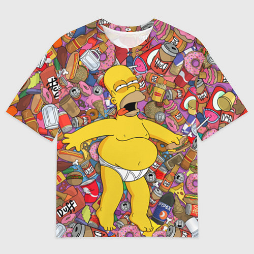 Мужская футболка оверсайз Рай Гомера / 3D-принт – фото 1