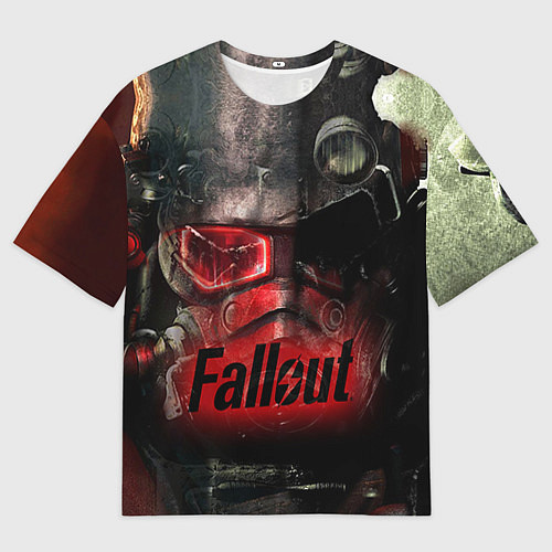 Мужская футболка оверсайз Fallout Red / 3D-принт – фото 1