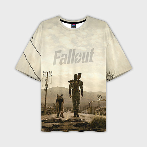 Мужская футболка оверсайз Fallout City / 3D-принт – фото 1