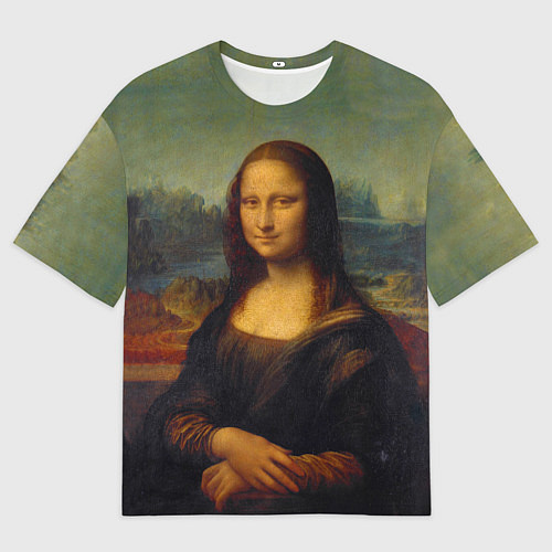 Мужская футболка оверсайз Леонардо да Винчи - Мона Лиза / 3D-принт – фото 1