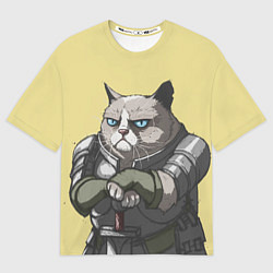 Мужская футболка оверсайз Кот