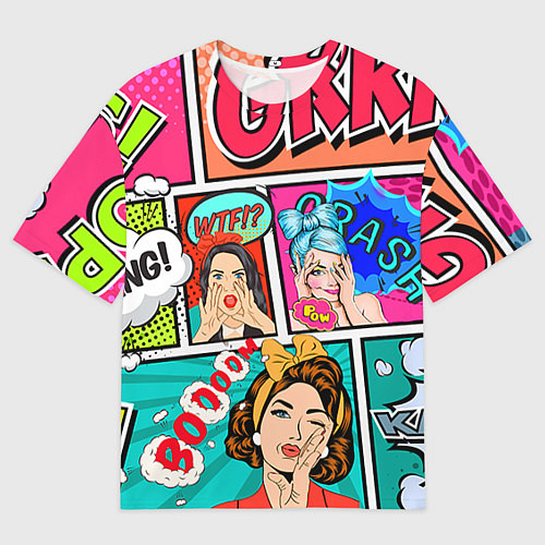 Мужская футболка оверсайз POP ART / 3D-принт – фото 1