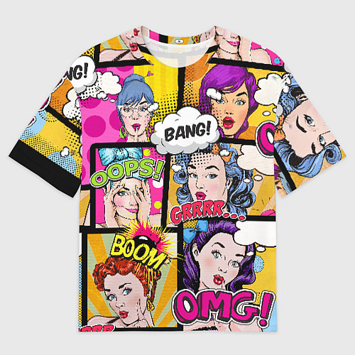 Мужская футболка оверсайз POP ART / 3D-принт – фото 1