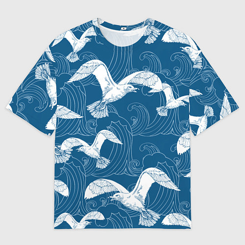 Мужская футболка оверсайз Чайки / 3D-принт – фото 1
