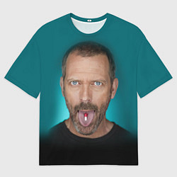 Мужская футболка оверсайз Хаус с таблеткой