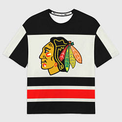 Футболка оверсайз мужская Chicago Blackhawks, цвет: 3D-принт