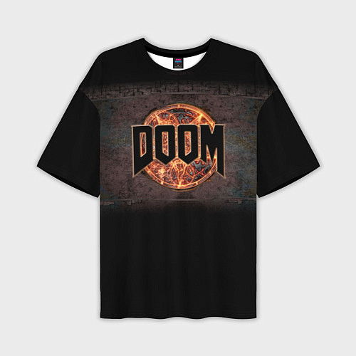 Мужская футболка оверсайз DOOM Fire / 3D-принт – фото 1