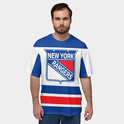 Футболка оверсайз мужская New York Rangers, цвет: 3D-принт — фото 2