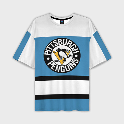 Мужская футболка оверсайз Pittsburgh Penguins: White / 3D-принт – фото 1