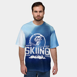 Футболка оверсайз мужская Лыжный спорт, цвет: 3D-принт — фото 2