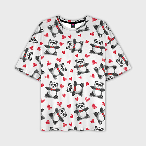 Мужская футболка оверсайз Любимые панды / 3D-принт – фото 1