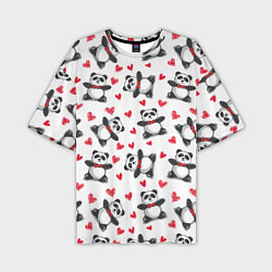 Мужская футболка оверсайз Любимые панды
