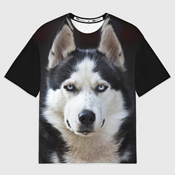 Футболка оверсайз мужская Глаза хаски, цвет: 3D-принт