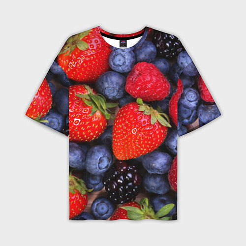 Мужская футболка оверсайз Berries / 3D-принт – фото 1