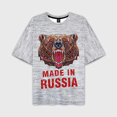 Мужская футболка оверсайз Bear: Made in Russia / 3D-принт – фото 1