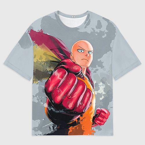 Мужская футболка оверсайз One Punch Man Fist / 3D-принт – фото 1
