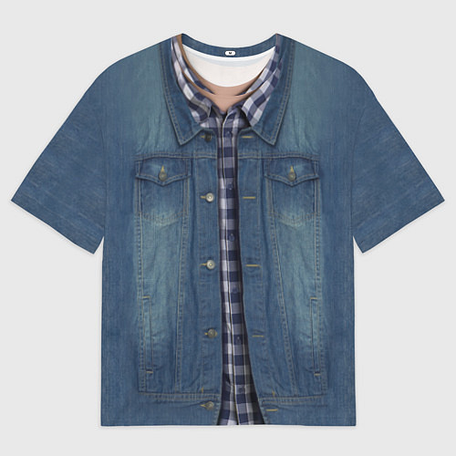 Мужская футболка оверсайз Джинсовка / 3D-принт – фото 1