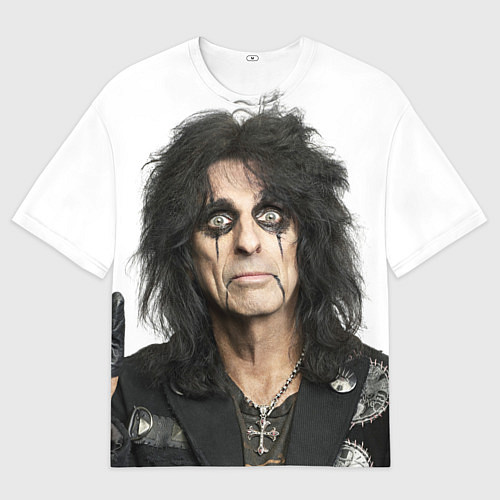 Мужская футболка оверсайз Элис Купер в гриме / 3D-принт – фото 1