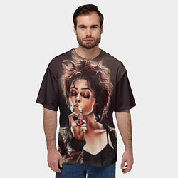 Футболка оверсайз мужская Марла с сигаретой, цвет: 3D-принт — фото 2