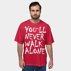 Футболка оверсайз мужская You'll never walk alone, цвет: 3D-принт — фото 2