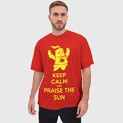 Футболка оверсайз мужская Keep Calm & Praise The Sun, цвет: 3D-принт — фото 2