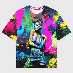 Мужская футболка оверсайз Боди-арт