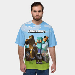 Футболка оверсайз мужская Minecraft Rider, цвет: 3D-принт — фото 2