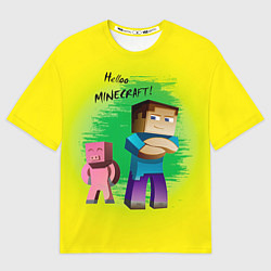 Футболка оверсайз мужская Hello Minecraft, цвет: 3D-принт