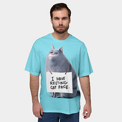 Футболка оверсайз мужская I have resing cat face, цвет: 3D-принт — фото 2